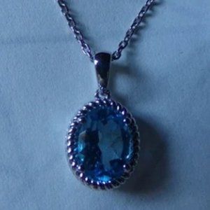 Blue Topaz Rope Necklace